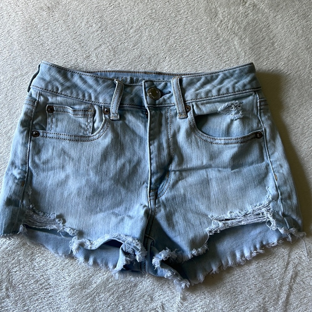 American eagle super stretch distressed shorts